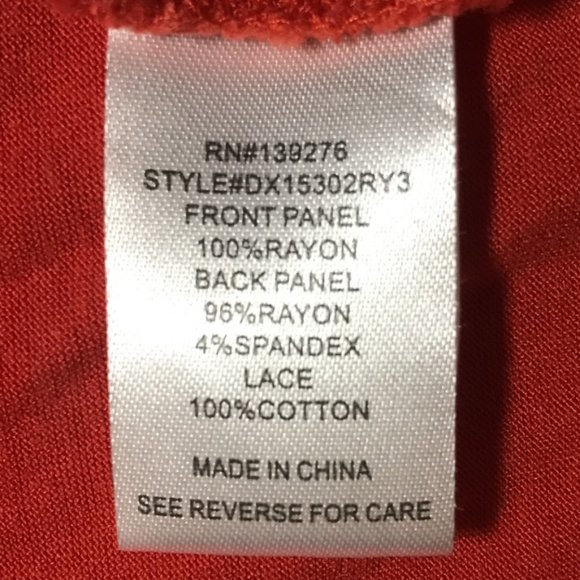 Daniel Rainn Red Orange Quin Keyhole Lace Top - Picture 5 of 10